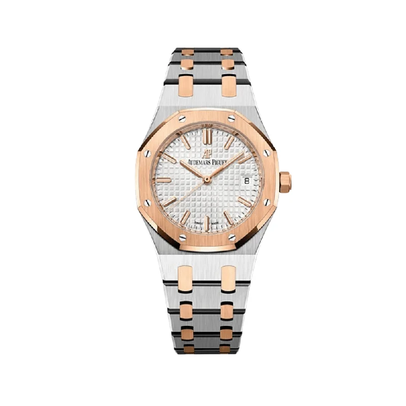 Men's Audemars Piguet Everyday Wear Design Watches-Audemars Piguet Royal Oak Selfwinding 15450SR.OO.1256SR.01 Two-Tone Silver Dial