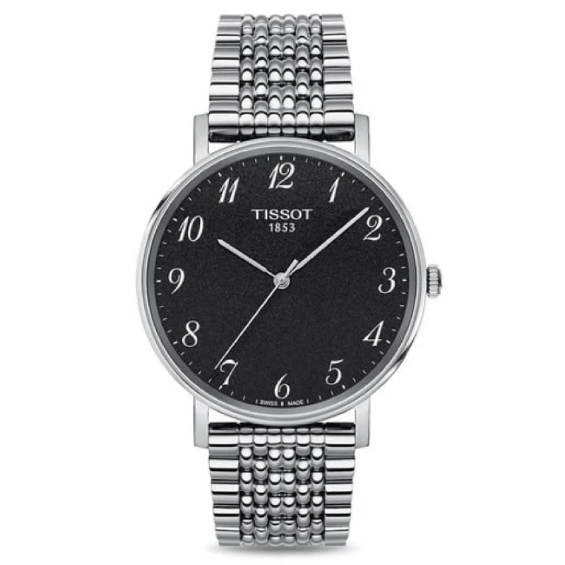 Women's Heritage Watches for Military Personnel-Tissot T-Classic Black Dial Men 38mm