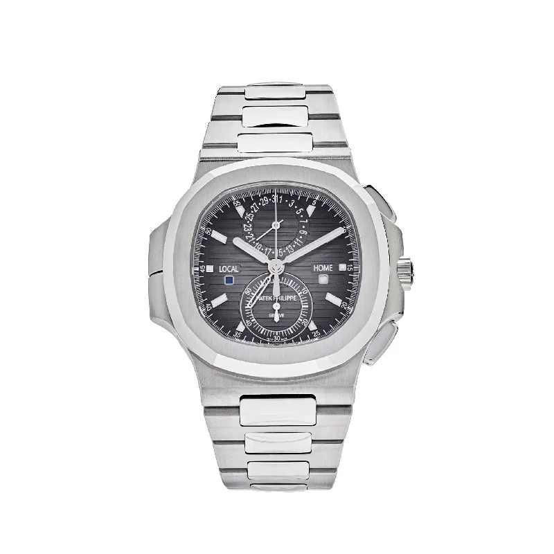 Men's Patek Philippe World Time Watches-Patek Philippe Nautilus 5990/1A-001 'Travel Time' Chronograph Stainless Steel (2018)