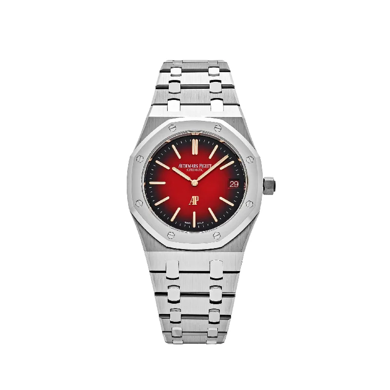 Men's Audemars Piguet Smart Style Watches-Audemars Piguet Royal Oak 16202XT.OO.1240XT.01 'Jumbo' Extra-Thin Titanium Burgundy Dial