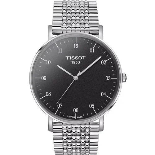 Women's Heritage Watches for Weather Monitoring-Tissot T-Classic Black Dial Men 42mm