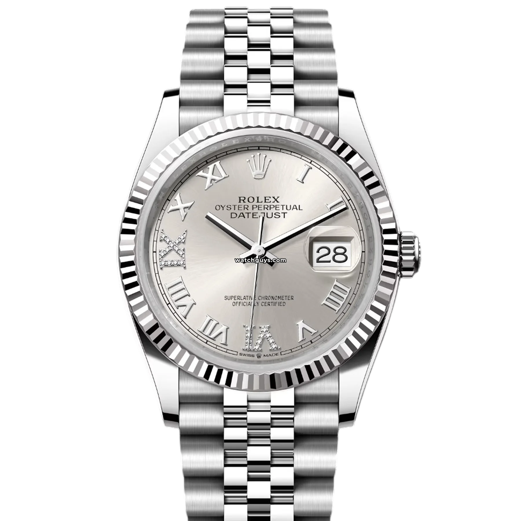 Women's Rolex American Made Style Watches-Rolex Datejust 126234 Silver Roman Diamond