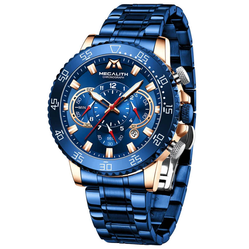 Men's Chronograph Watches with Pilot's Watch Design-8226M | Quartz Men Watch | Stainless Steel Band