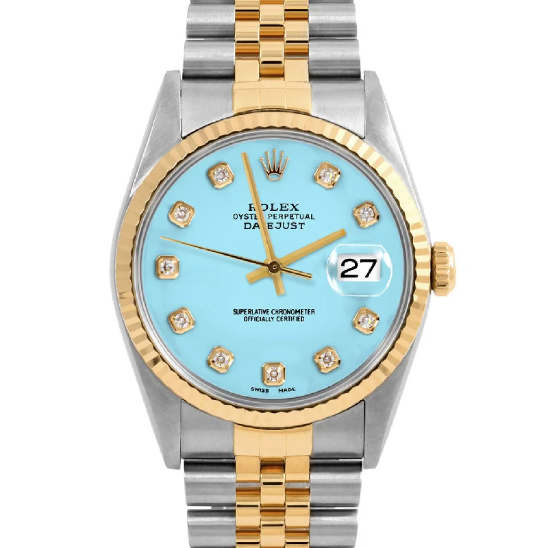 men's Rolex watches with minute repeater -​Rolex Datejust 36mm | 16233-TRQ-DIA-AM-FLT-JBL