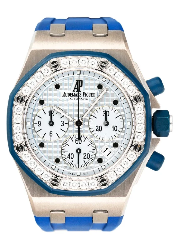 Men's Audemars Piguet Spring Style Watches-Audemars Piguet Royal Oak Offshore 25986CK Diamond Black Dial Ladies Watch With Archives