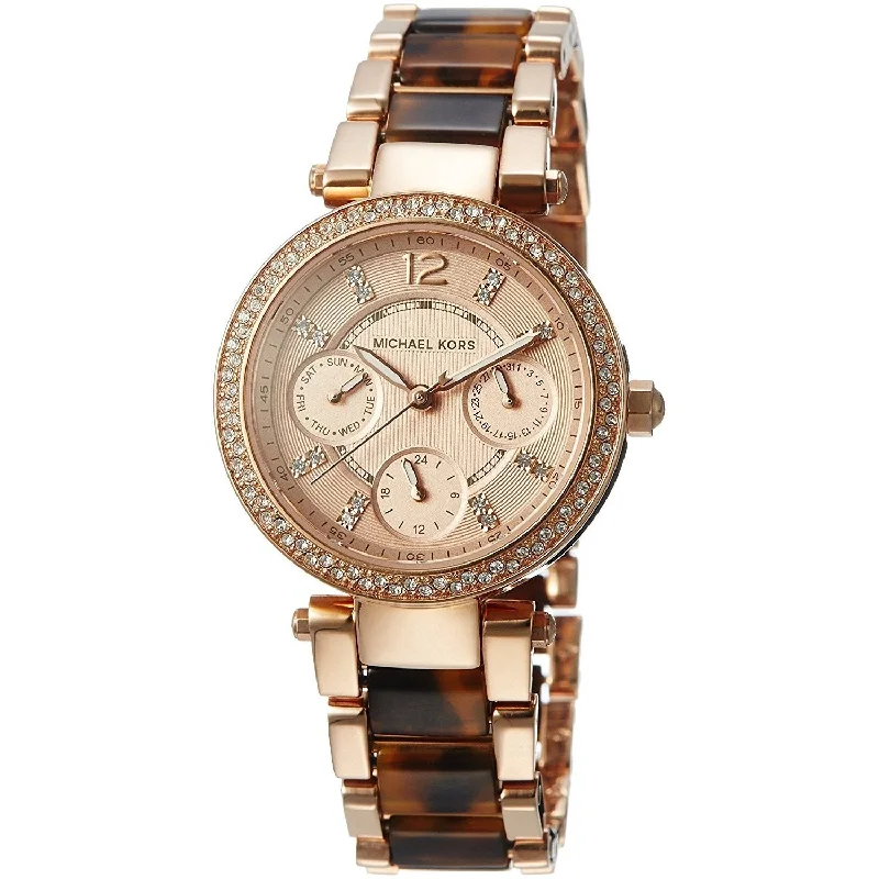 Women's Chronograph Watches for UV Protection-Michael Kors Women's MK5841 Parker Chronograph Two-Tone Stainless Steel Watch