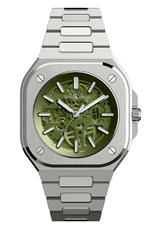 Men's American Made Dress Watches for Local Craftsmanship-Bell & Ross BR05 Skeleton Green BR05A-GN-SKST/SST