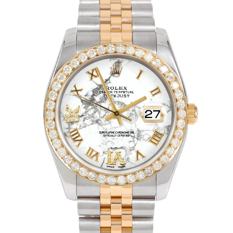 men's Rolex watches with diamond accents -​Rolex Datejust 36mm | 116233-MRB-RDR69-25CT-JBL