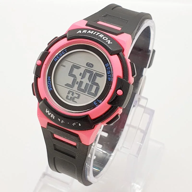 Women's Pilot Watches with Advanced Navigation-Vintage Pink Digital Watch by Armitron | Sports Watch for Ladies