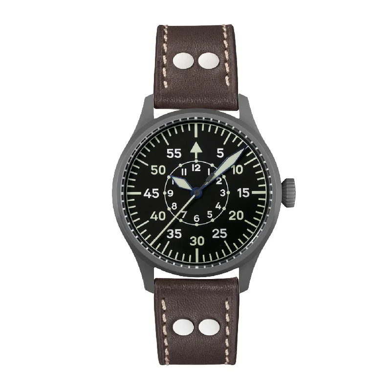Men's Pilot Watches with Leather Strap-Flieger Karlsruhe Pro 43mm Automatic 862142-43A