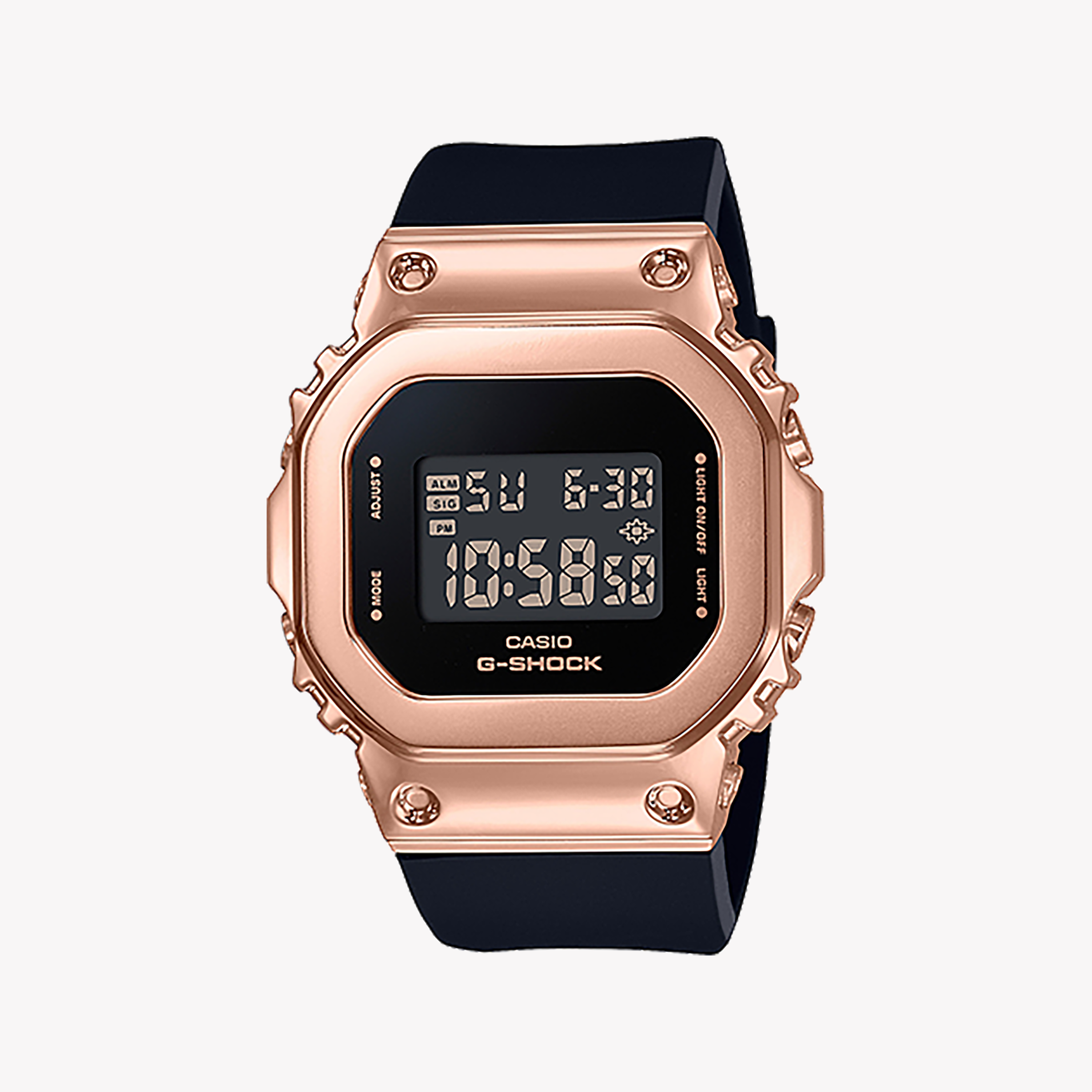 Men's Digital Watches for Special Occasions-G-SHOCK Men's Rose Gold Stainless Steel Watch, Black Resin | GM-S5600PG-1DR