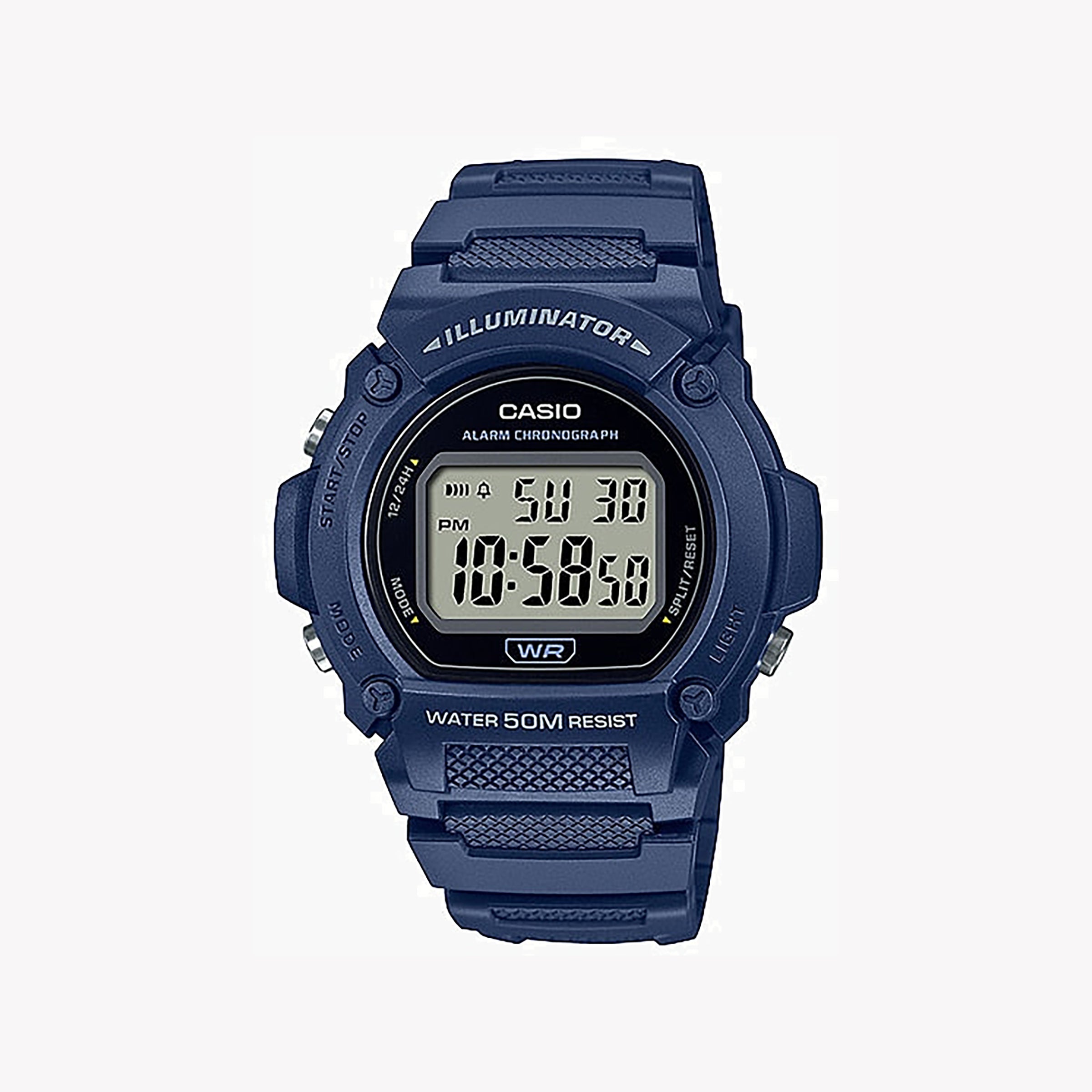 Men's Digital Watches with Tactical Design-CASIO W-219H-2AVDF BOLD ADVENTURER - MEN'S SPORTY WATCH WITH BLUE RESIN BAND AND DIGITAL DISPLAY
