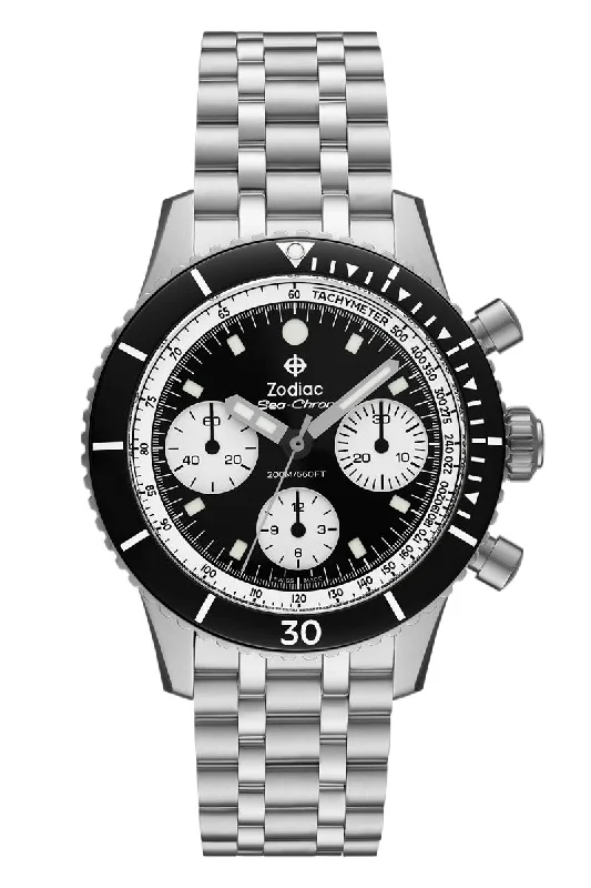 Men's Tonneau Case Style Dress Watches for Art Deco Style-Zodiac Sea-Chron Chronograph ZO3604