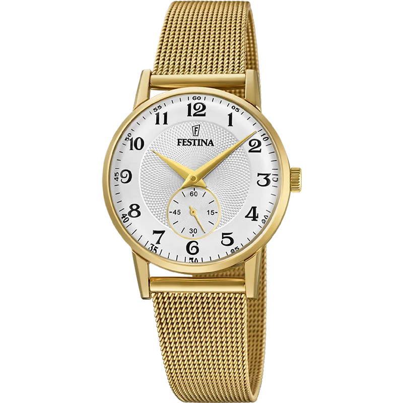 Men's Minimalist Style Dress Watches for Understated Chic-Festina Retro Ladies Gold Watch F20573/1