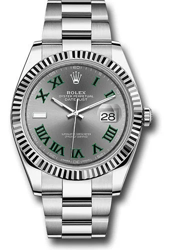 men's Rolex watches with baton markers -​Rolex - Datejust II 41mm - Stainless Steel - Fluted Bezel - Oyster Bracelet