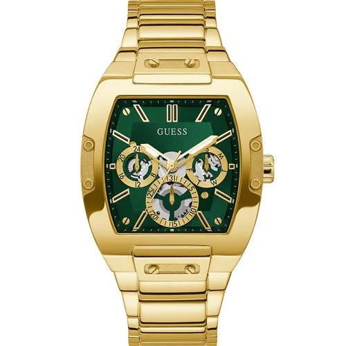 Women's Pilot Watches with GPS Navigation-Guess Phoenix Green Dial Men 41.5mm GW0456G3