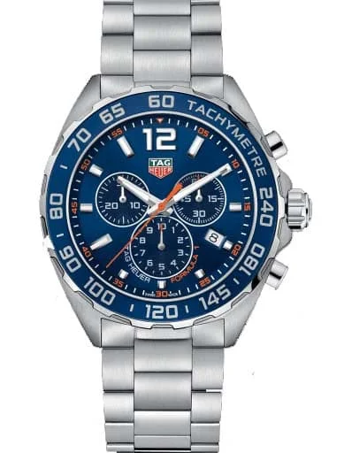 Men's Chronograph Watches with Heart Rate Monitoring-Tag Heuer Formula 1 Chronograph Blue Dial Men'S Watch Caz1014.Ba0842