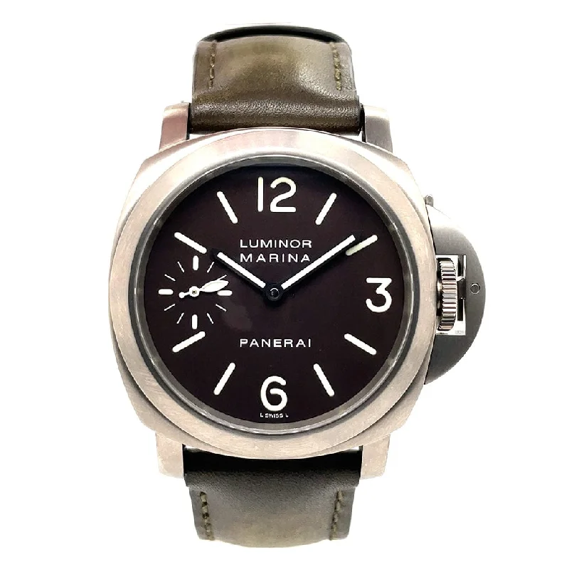 Women's Military Watches with Personalized Engraving-Panerai Luminor Marina Titanium PAM00118 – Certified Pre-Owned