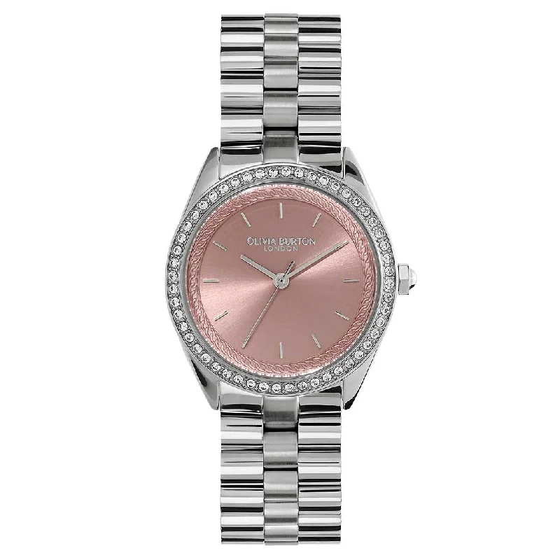 Men's Quartz Watches with Dual Time Zones-OLIVIA BURTON, BEJEWELLED