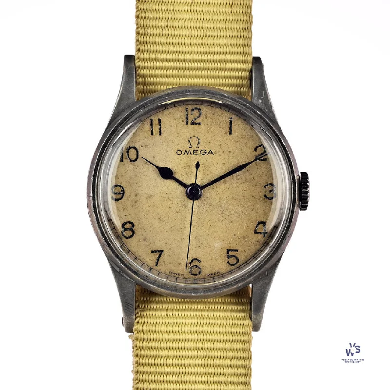 Men's Military Watches with Minimalist Style-Omega - Military 6B/159 - Air Ministry RAF Issued - c.1943