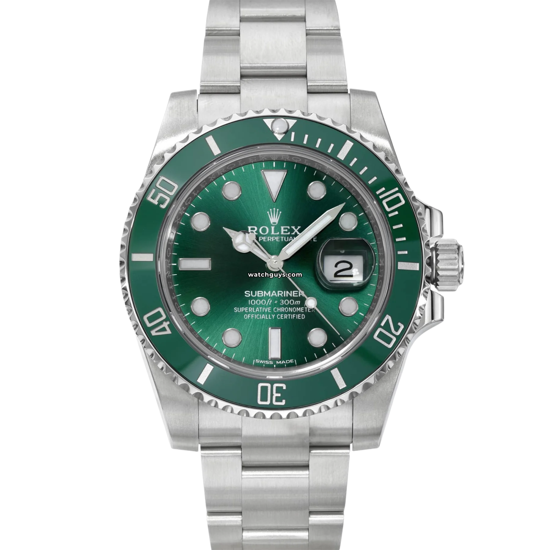 Women's Rolex Autumn Style Watches-Rolex Submariner 116610LV Hulk Stainless Steel