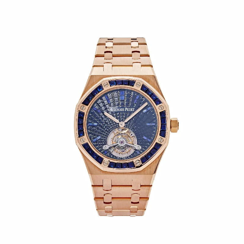 Men's Audemars Piguet Special Edition Watches-Audemars Piguet Royal Oak 26521OR.SS.1220OR.01 'Extra-Thin' Tourbillon Rose Gold Blue Sapphire
