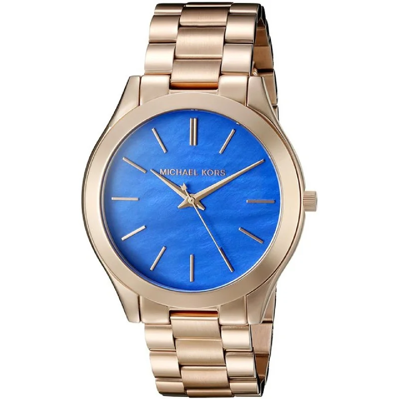 Women's Chronograph Watches for Fitness Tracking-Michael Kors Women's MK3494 Slim Runway Rose-Tone Stainless Steel Watch