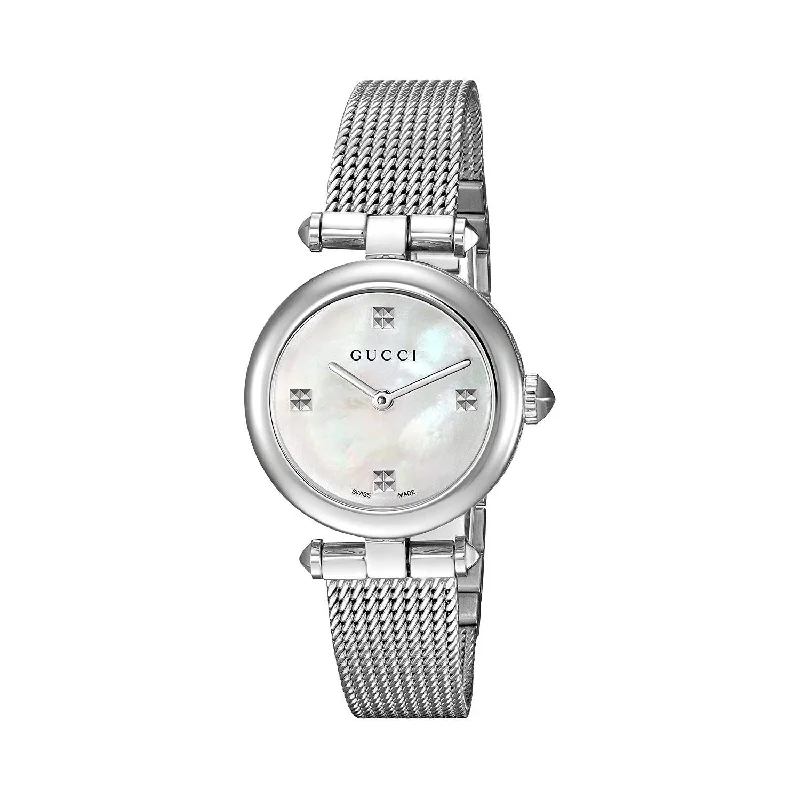 Women's Chronograph Watches with Hygrometer Feature-Gucci Women's YA141504 Diamantissima Stainless Steel Watch