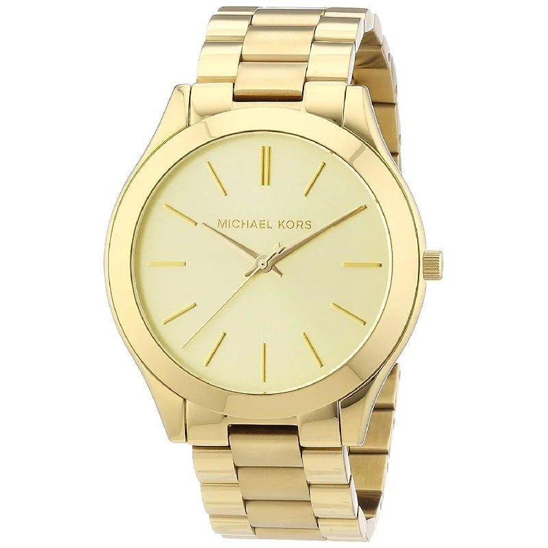Women's Chronograph Watches for Weather Monitoring-Michael Kors Women's MK3179 Runway Gold-Tone Stainless Steel Watch