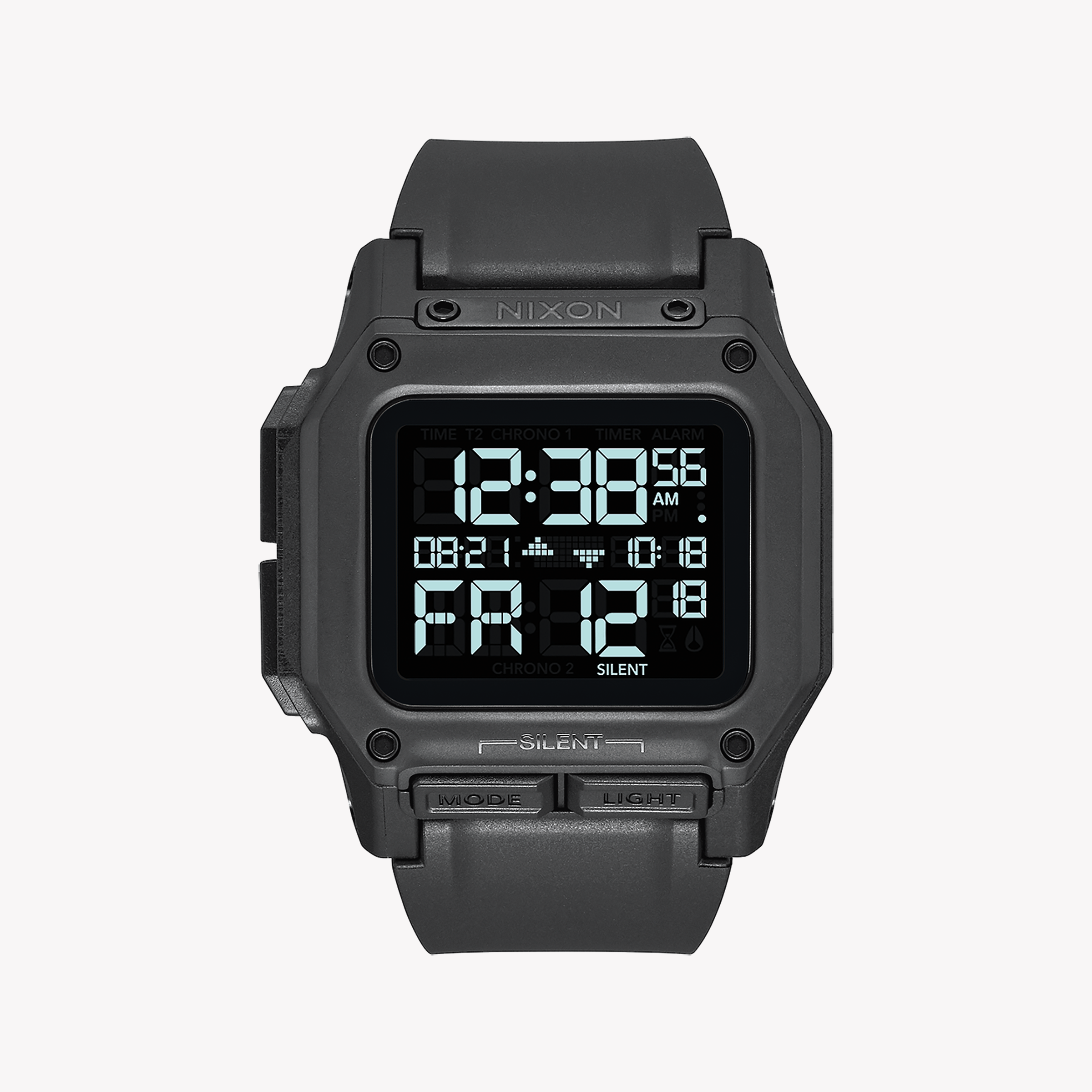 Men's Digital Watches for Technological Innovation-Nixon Men's Black Rubber Watch, Digital Dial | A1180-001