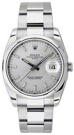 Silver dial index hour markers