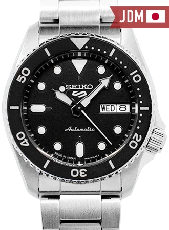 Men's Seiko Holiday Season Watches-Seiko 5 Sports “Sports Style” 38mm Black Ref. SBSA225