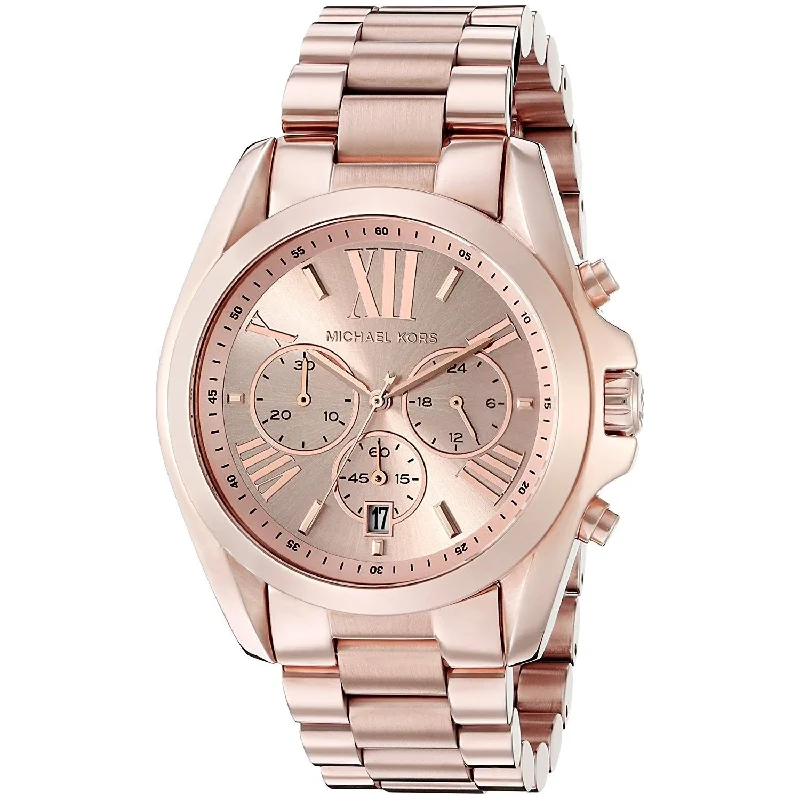 Women's Chronograph Watches with Heart Rate Monitoring-Michael Kors Women's MK5503 Bradshaw Chronograph Rose-Tone Stainless Steel Watch