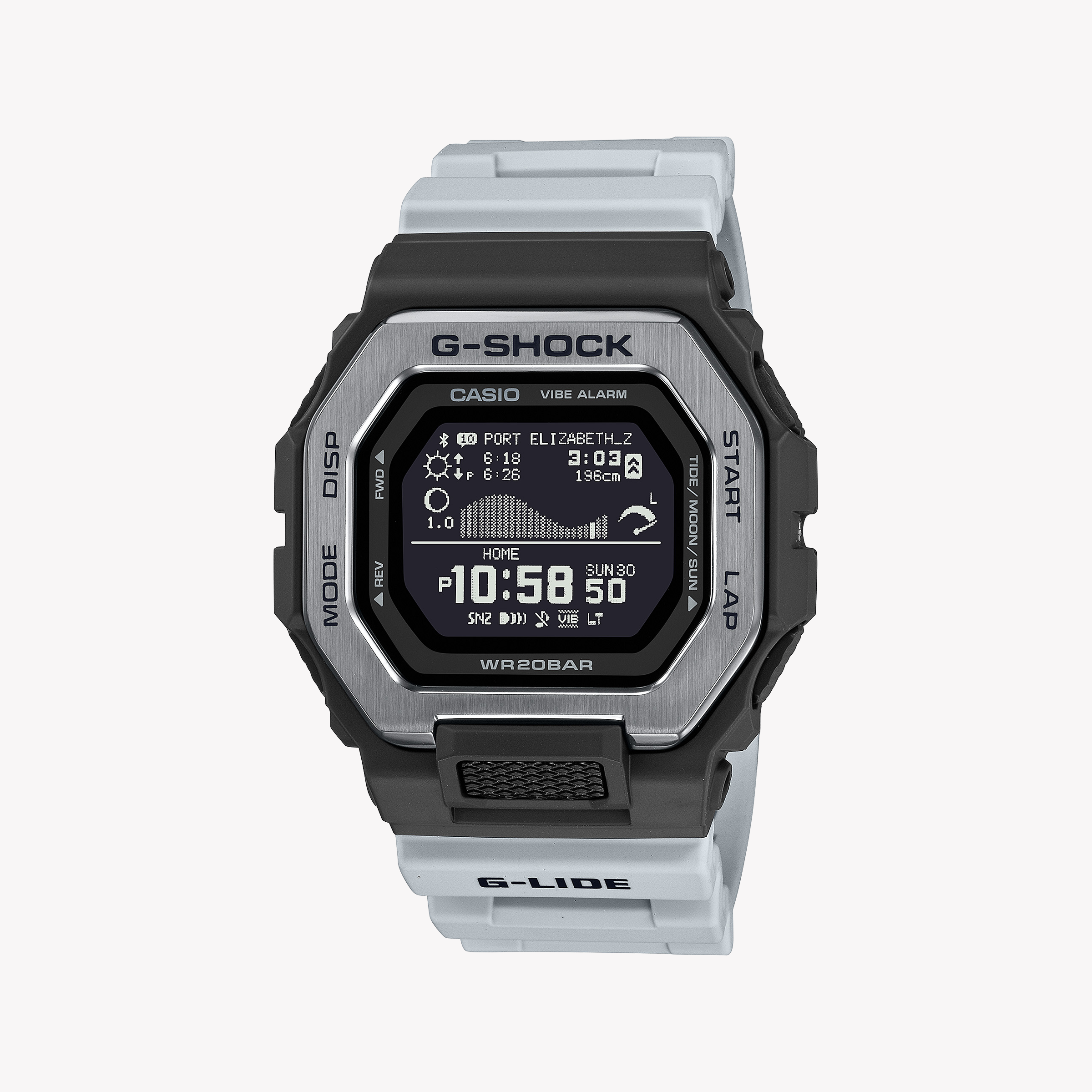 Men's Digital Watches for Emergency Signaling-CASIO G-SHOCK GBX-100TT-8DR ELEMENTAL ADVENTURER - MEN'S WATCH WITH BLACK STAINLESS STEEL CASE AND WHITE BAND