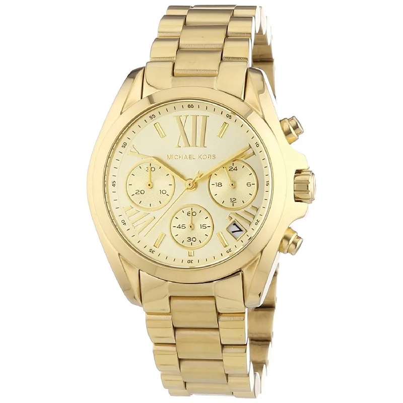 Women's Chronograph Watches for Navigation Instruments-Michael Kors Women's MK5798 Bradshaw Chronograph Gold-Tone Stainless Steel Watch