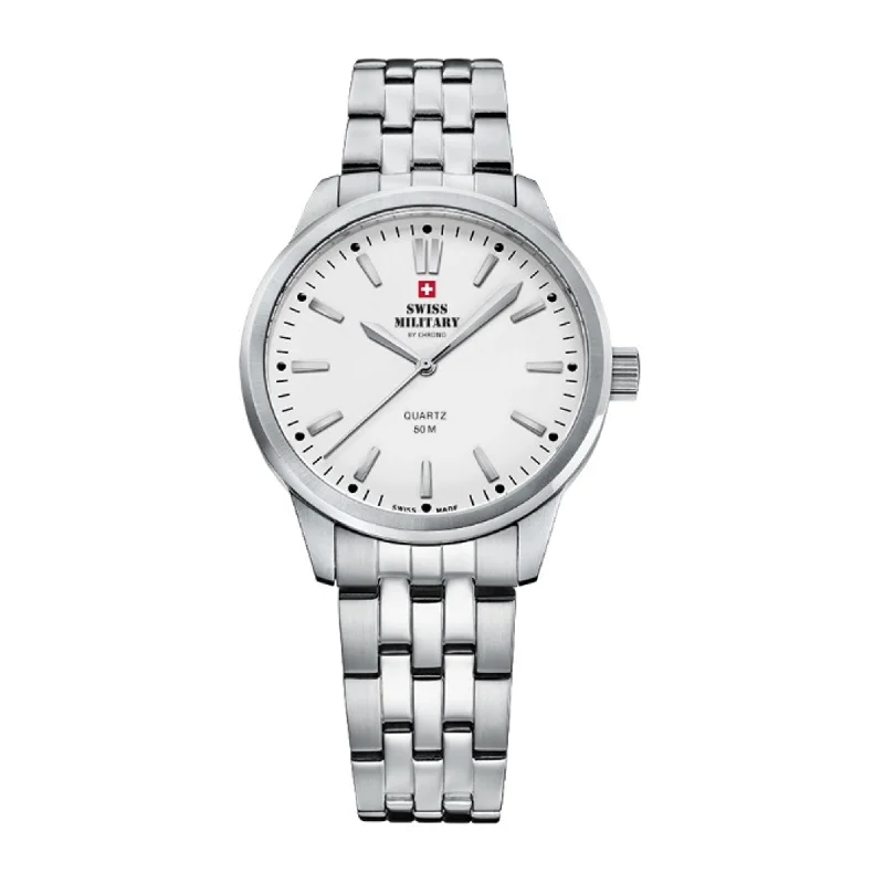 Men's Military Watches for Living History Museums-Quartz 3-Hand 33mm Stainless Steel Band