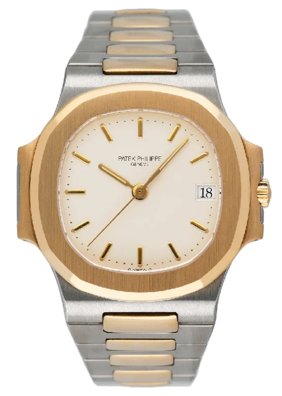 Men's Patek Philippe Watches for Aviation Enthusiasts-Patek Philippe Nautilus 3800 Ivory Dial Two Tone Mens Watch