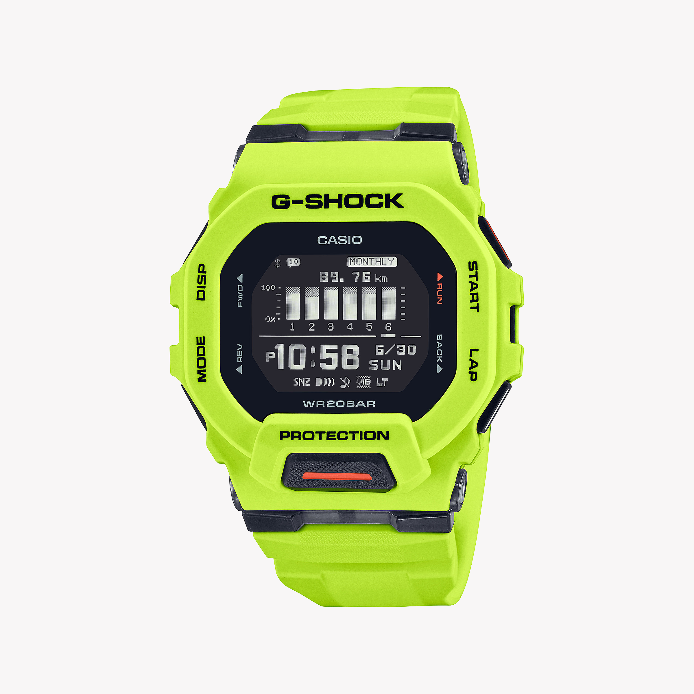 Men's Digital Watches with Radio Frequency-G-SHOCK Men's Yellow Resin Watch, Shock Resistant | GBD-200-9DR