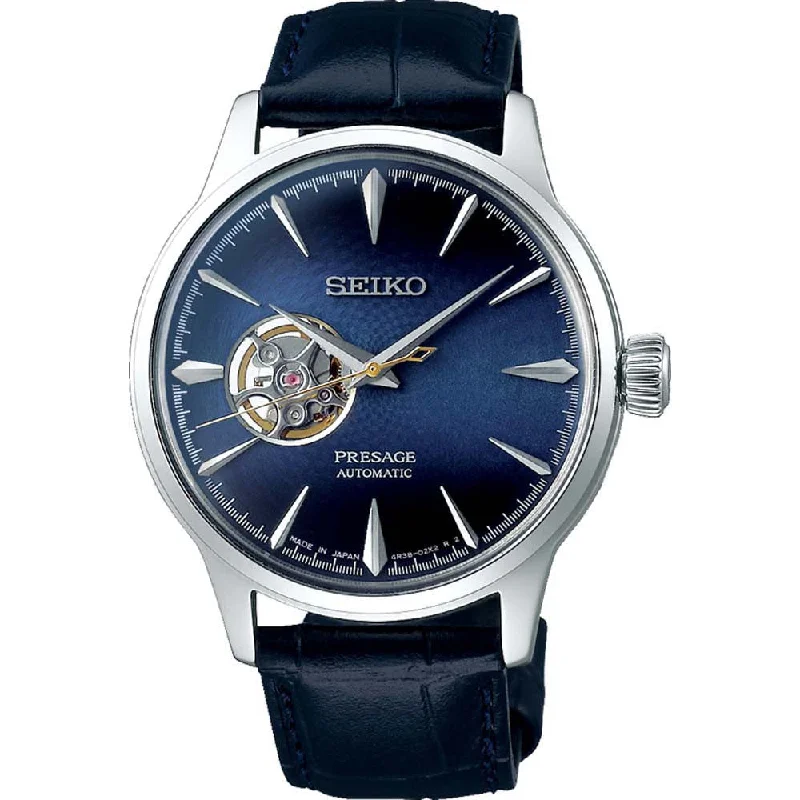 Men's Seiko Solar Powered Style Watches-Seiko Presage SSA405J Blue Moon Cocktail Time