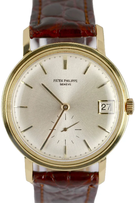 Patek Philippe Complications Ladies Watches-Patek Philippe Calatrava Silver 18K Yellow Gold Silver Automatic 35mm Watch 3445