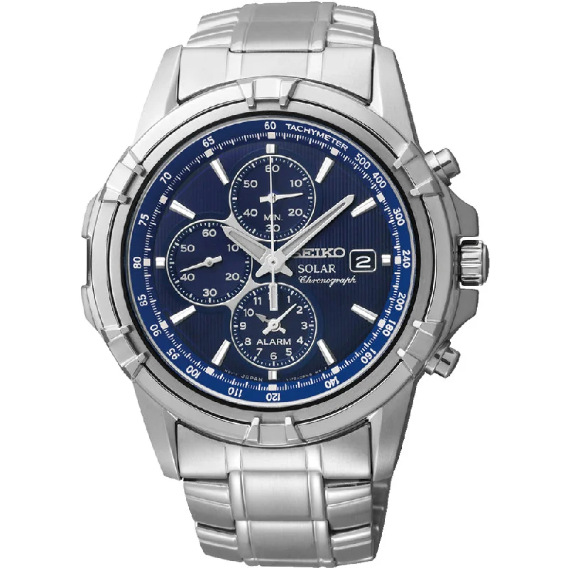Men's Seiko Extra Large Watches-Seiko SSC141P-9 Solar Chronograph