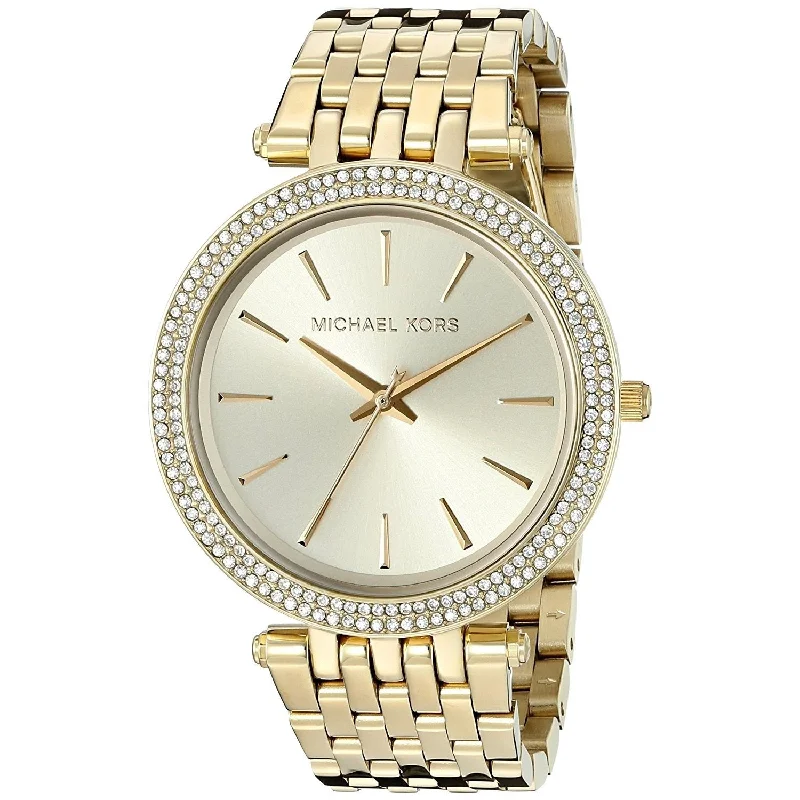 Women's Chronograph Watches for Mountain Climbing-Michael Kors Women's MK3191 Darci Crystal Gold-Tone Stainless Steel Watch