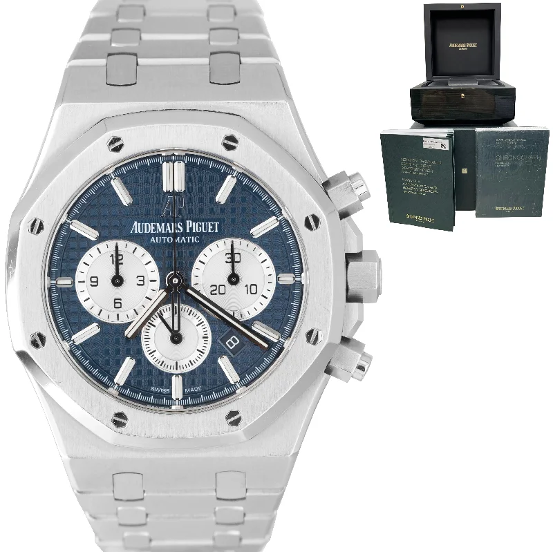 Women's Audemars Piguet Engagement Design Watches-2017 Audemars Piguet Royal Oak Chronograph Blue Silver 41mm Stainless 26331 ST
