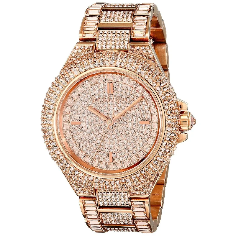 Women's Chronograph Watches with GPS Navigation-Michael Kors Women's MK5862 Camille Crystal Rose-Tone Stainless Steel Watch
