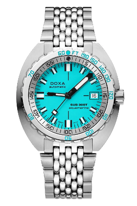 Men's Modern Style Men's Dress Watches-Doxa Sub 300T Aquamarine 840.10.241.10