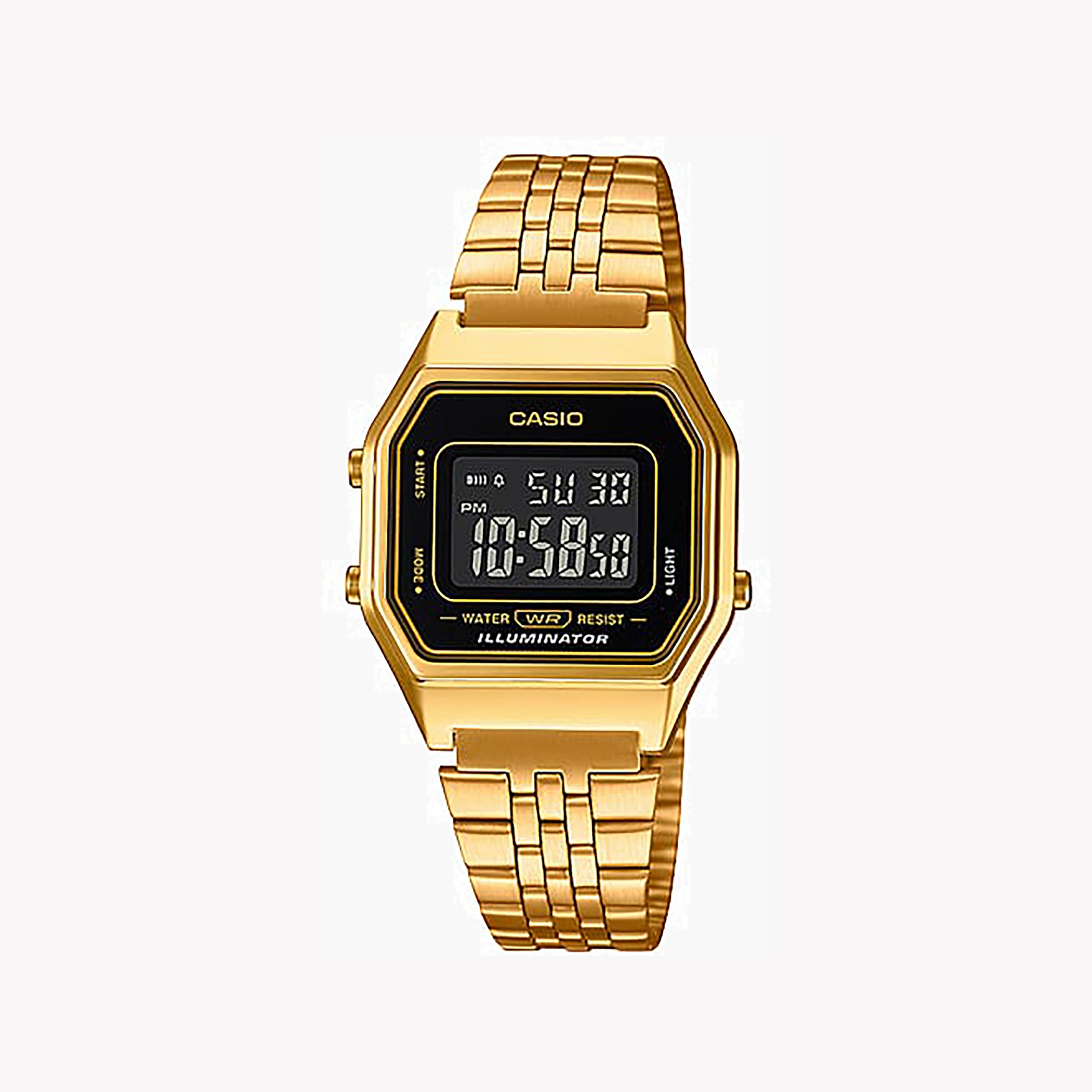 Men's Digital Watches with Countdown Timer-Casio Unisex Gold Resin & Stainless Steel Watch | LA680WGA-1BDF