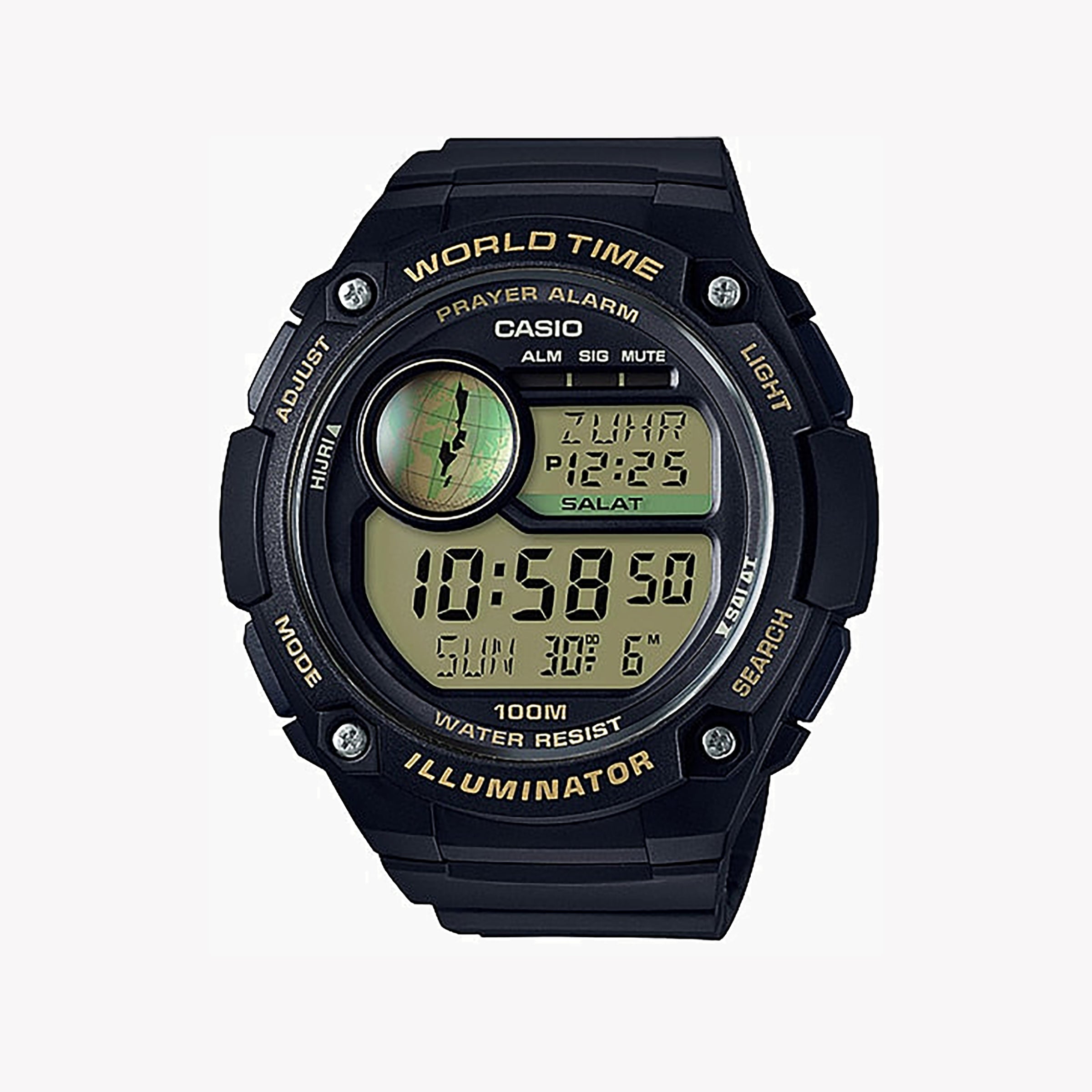 Men's Digital Watches with Thermometer Function-CASIO CPA-100-9AVDF SPORTY FUNCTIONALITY - RUGGED ADVENTURER MEN'S WATCH with black resin band and precise digital display