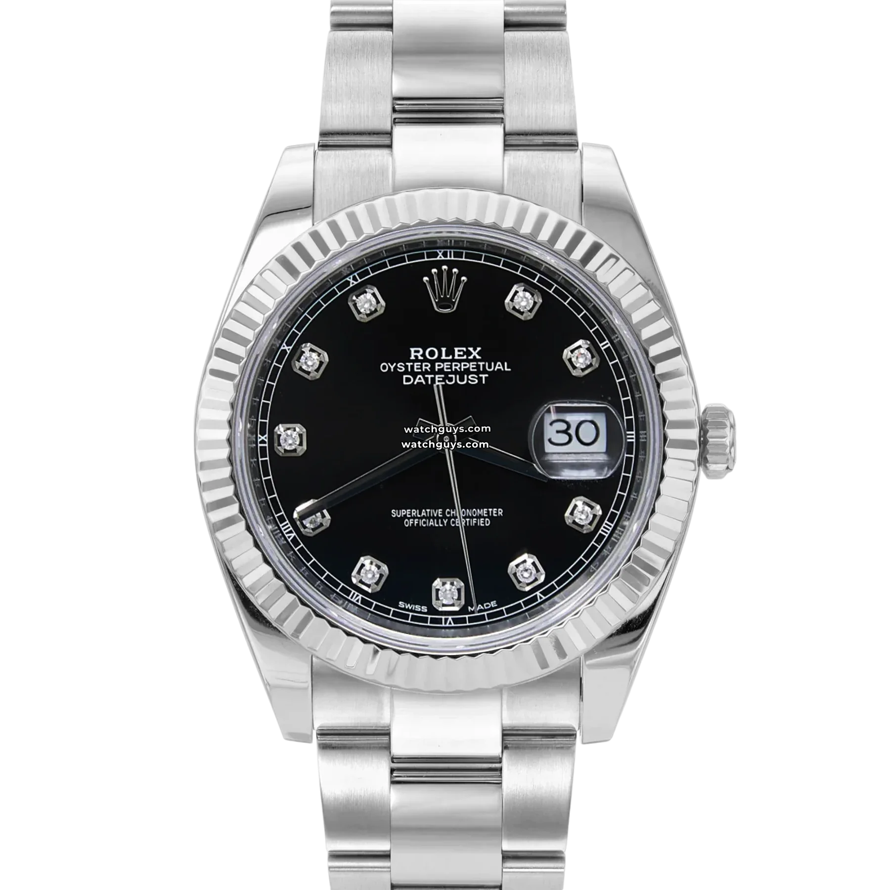 Women's Rolex Automatic Wind Watches-Rolex Datejust 126334 Black Diamond Oyster
