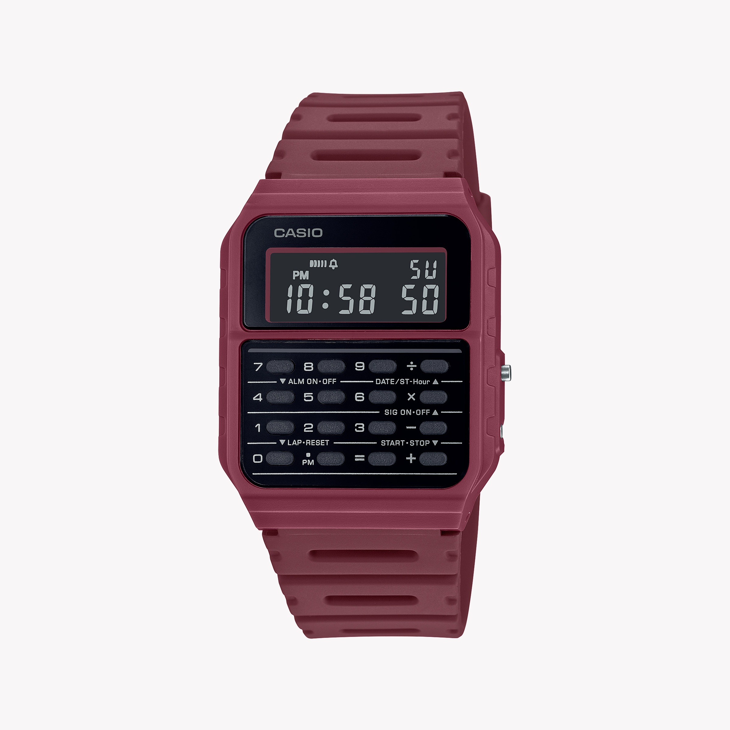 Men's Digital Watches for Customization-CASIO Unisex Red Resin Watch, Digital | CA-53WF-4BDF