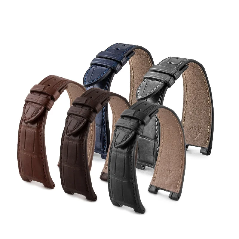 Men's Patek Philippe Watches with Tactical Design-Patek Philippe Nautilus - Leather watch band - Alligator ( Black / Grey / Brown / Blue...)